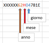 Excel: estrarre dal codice fiscale la data di nascita